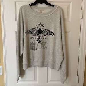 Chelsea & Violet Light Gray Free Bird Graphic Sweatshirt XL‎